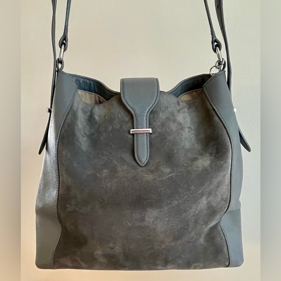 Talbots | Suede Hobo Bag | Storm Grey | Adjustable Strap - Picture 1 of 5